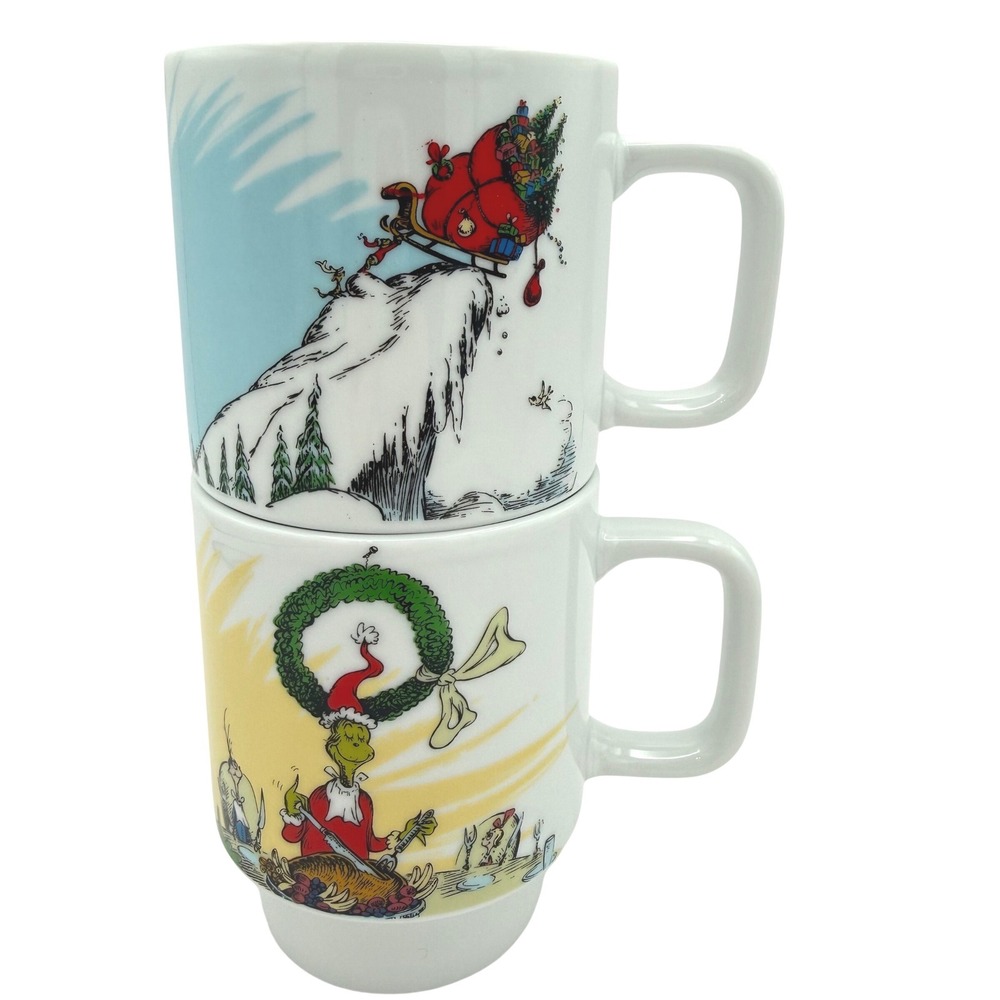 Dr Seuss The Grinch Who Stole Christmas Stacking Mug Set 2pc Zrike Brands 2023
